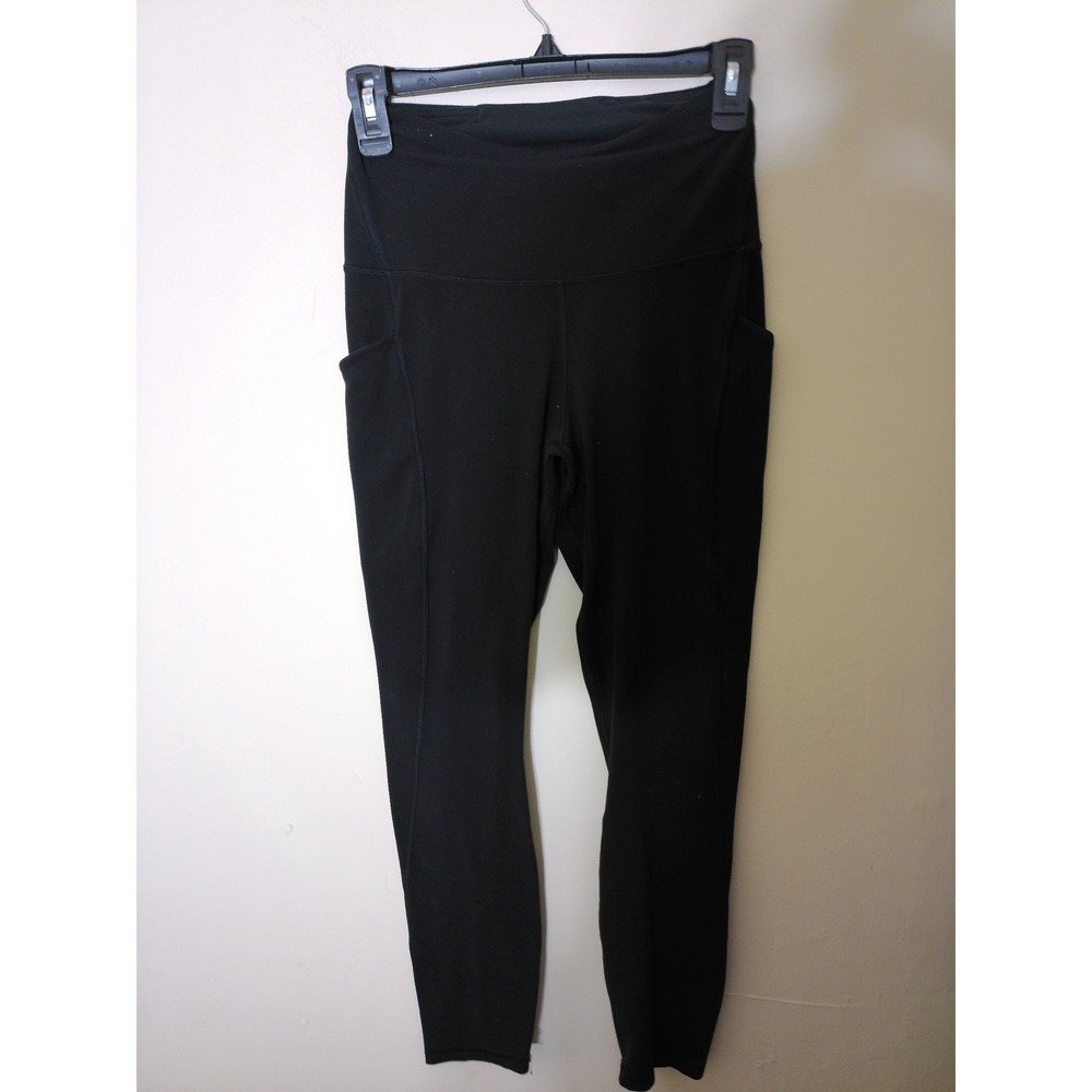Lululemon Leggings Womens 6 Black High Rise Side Pockets Athletic Yoga 24in
